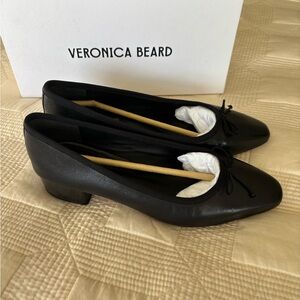 Veronica Beard Black Leather Flats